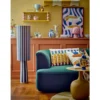 Stehlampe Feli – Velours-Schirm in Blau