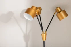 Stehlampe „Flora“ – 3- flammige Schönheit in Messing/Schwarz