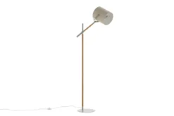 Stehlampe „Laura“ – flexibel schwenkbar mit Leinenschirm