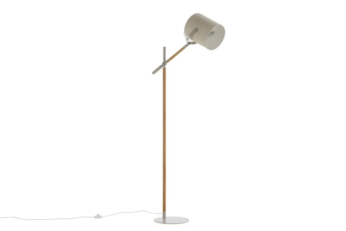 Stehlampe „Laura“ – flexibel schwenkbar mit Leinenschirm