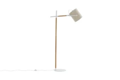Stehlampe „Laura“ – flexibel schwenkbar mit Leinenschirm