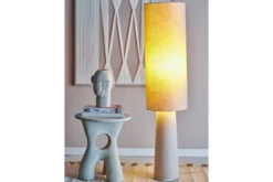 Stehlampe Madrid – Leinen in Natur