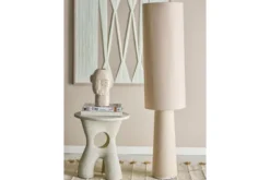 Stehlampe Madrid – Leinen in Natur