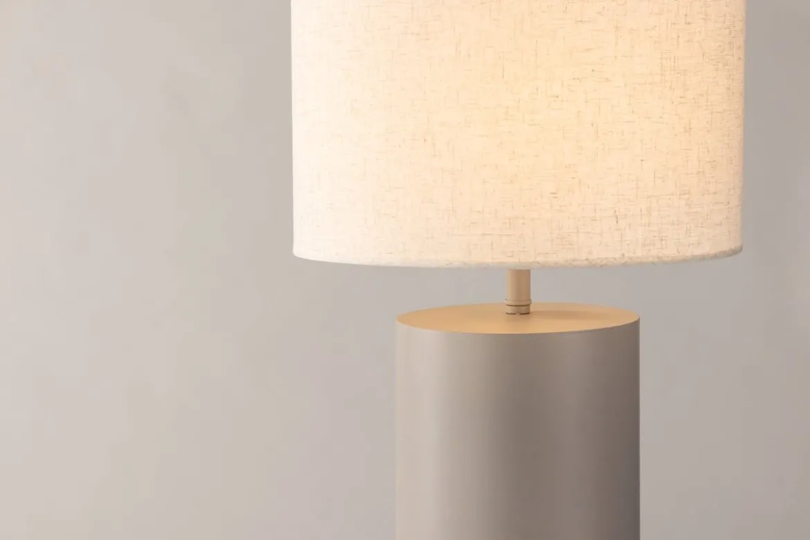 Stehlampe „Ravo“ – Zylindrisches Design in Hellgrau (Höhe 100 cm)