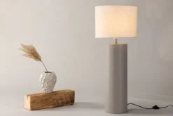 Stehlampe „Ravo“ – Zylindrisches Design in Hellgrau (Höhe 100 cm)