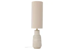 Stehlampe Tengen – Steingut mit Stoffschirm