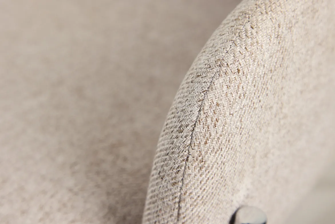 Stuhl Helora in Beige aus Polyester-Leinen
