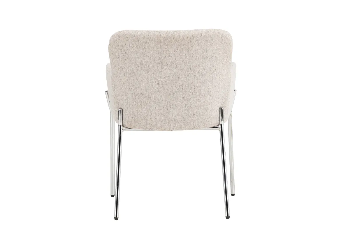 Stuhl Helora in Beige aus Polyester-Leinen