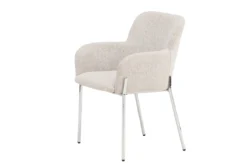 Stuhl Helora in Beige aus Polyester-Leinen