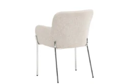 Stuhl Helora in Beige aus Polyester-Leinen