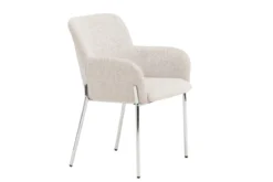 Stuhl Helora in Beige aus Polyester-Leinen