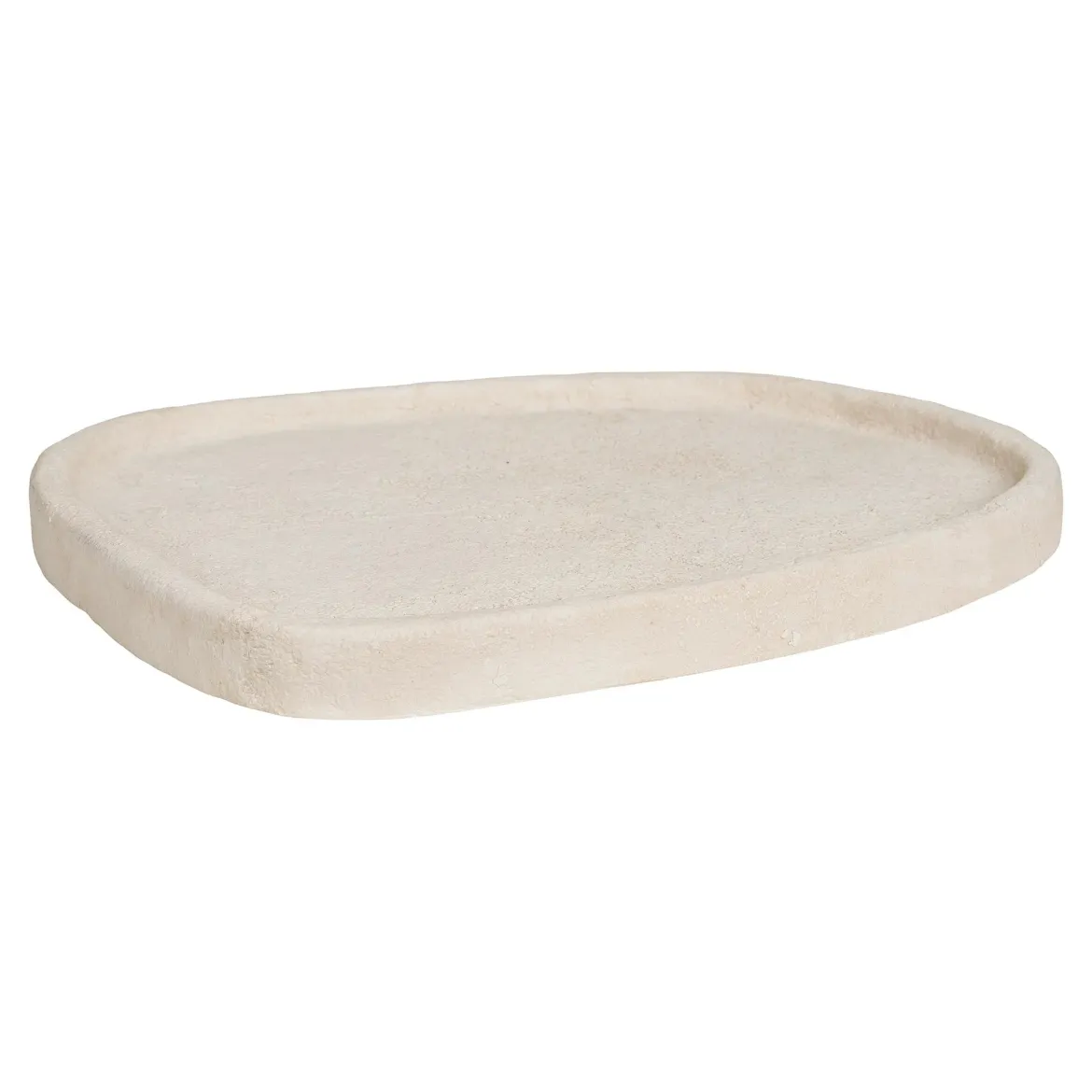 Tablett „Calva“ – Dekoratives Tablett aus Zement in Beige