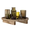 Tablett Heidi – Glas & Holz mit Teelichthaltern (8er-Set)