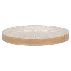 Tablett „Mavira“ – Rundes Bambus-Design mit Capiz-Oberfläche