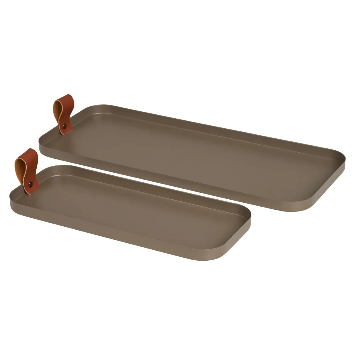 Tablett-Set „Arden“ – Stahl in Braun, 2er-Set