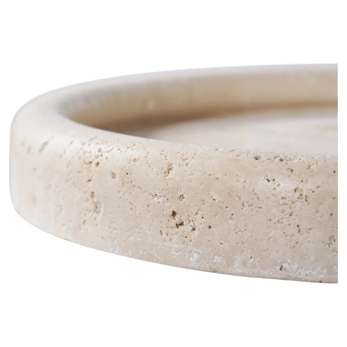 Tablett „Teranova“ – Travertin, Beige (Ø 25,5 cm)