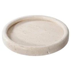 Tablett „Teranova“ – Travertin, Beige (Ø 25,5 cm)