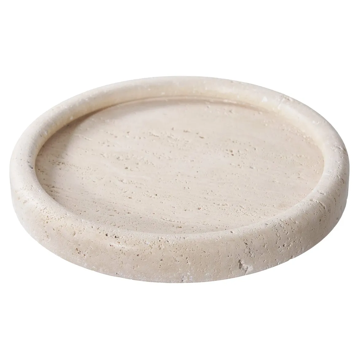 Tablett „Teranova“ – Travertin, Beige (Ø 25,5 cm)