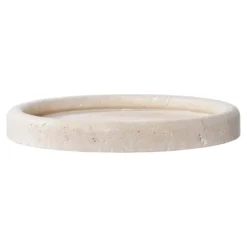 Tablett „Teranova“ – Travertin, Beige (Ø 25,5 cm)