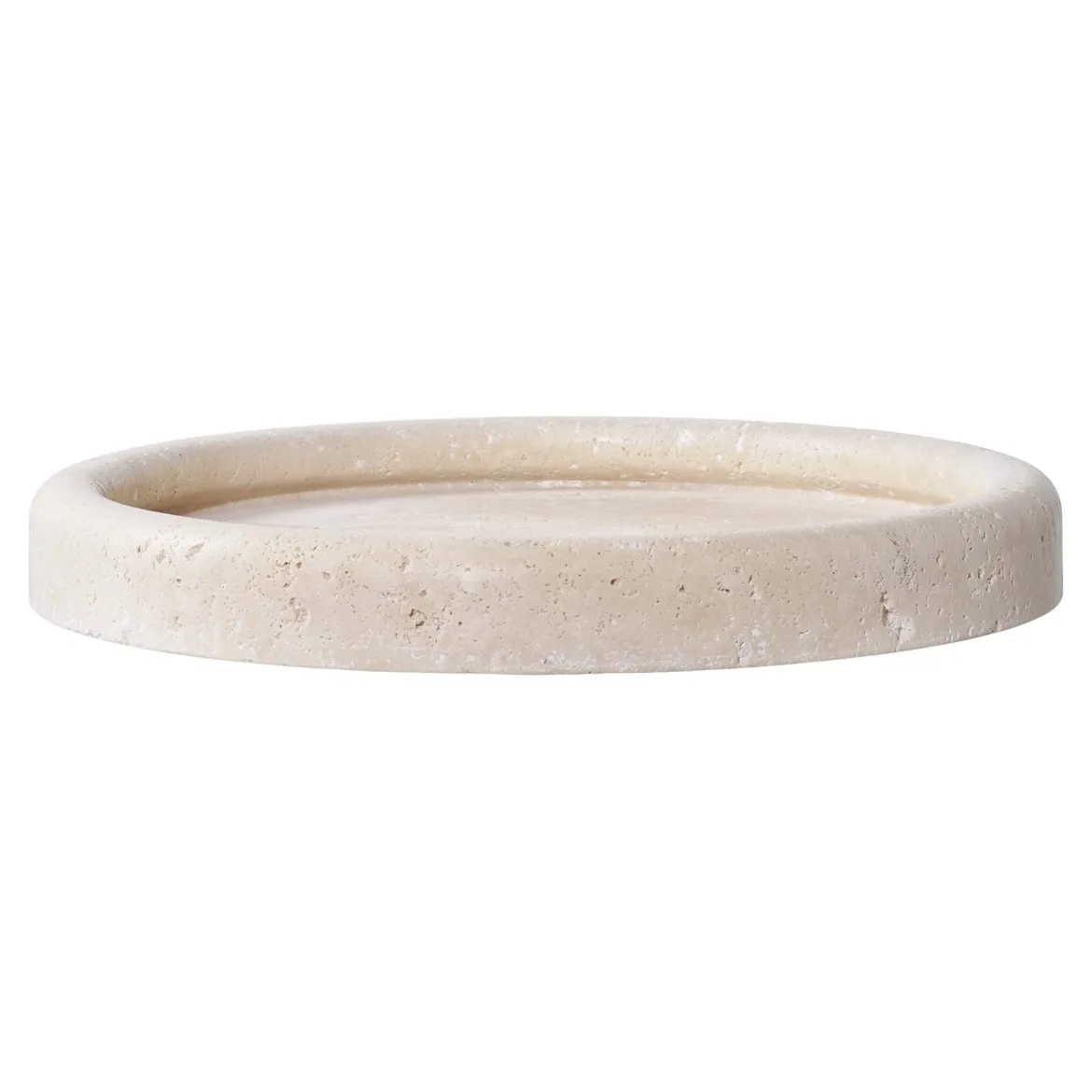 Tablett „Teranova“ – Travertin, Beige (Ø 25,5 cm)