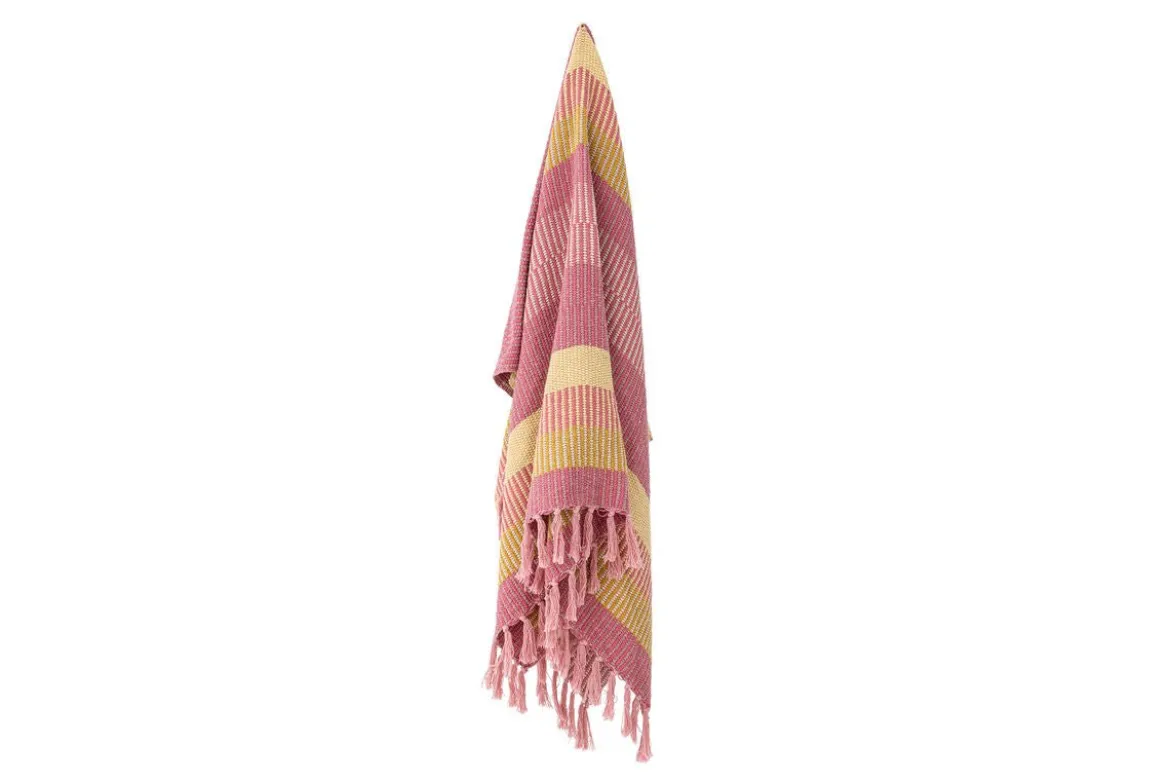 Tagesdecke Elani – Streifenmuster in Rosa und Gelb
