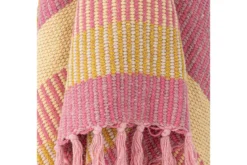 Tagesdecke Elani – Streifenmuster in Rosa und Gelb