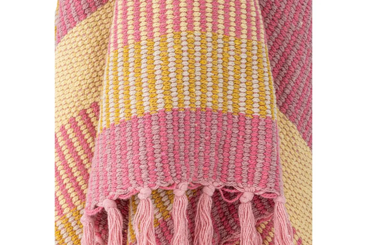 Tagesdecke Elani – Streifenmuster in Rosa und Gelb