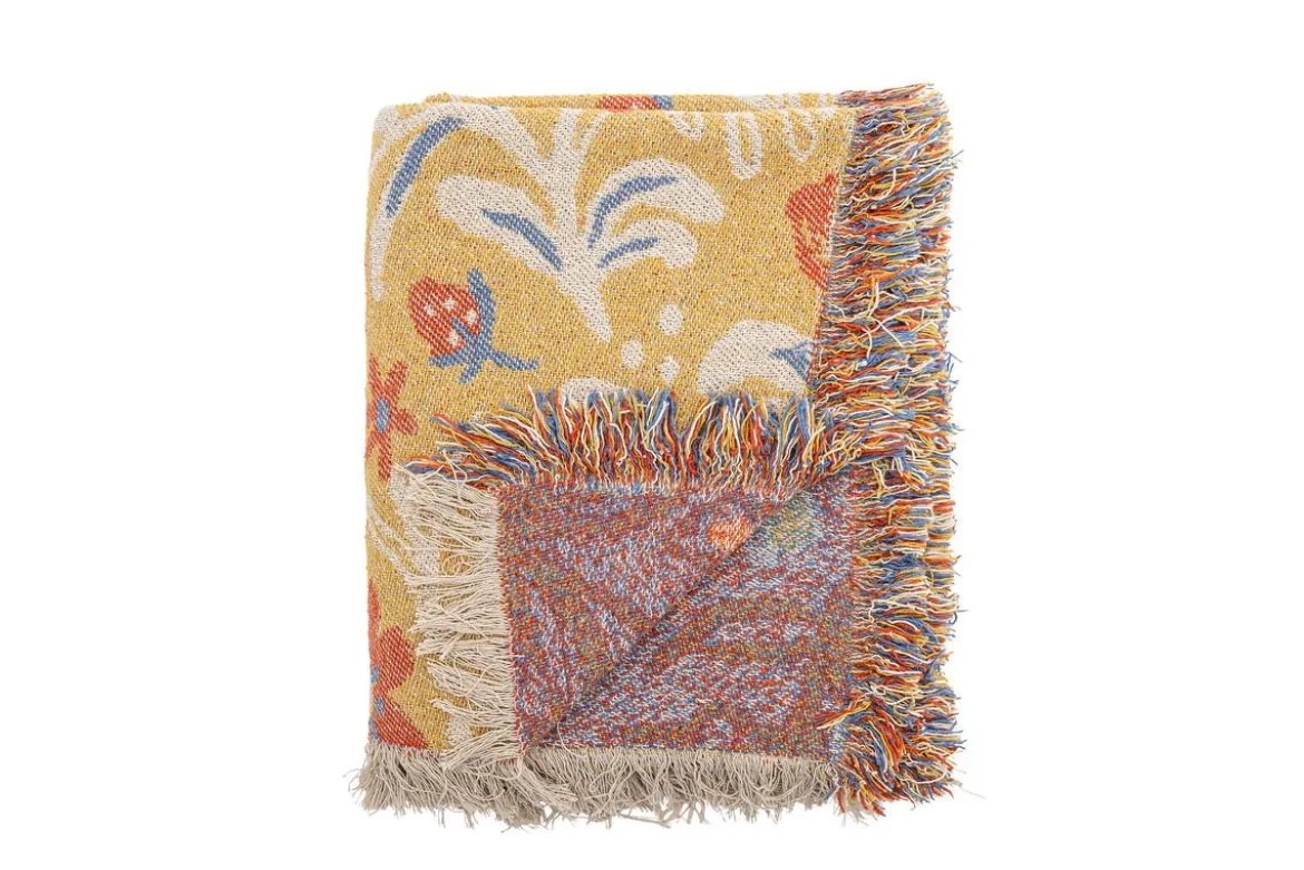 Tagesdecke Floris – Farbenfrohes Blumenmuster aus recycelter Baumwolle