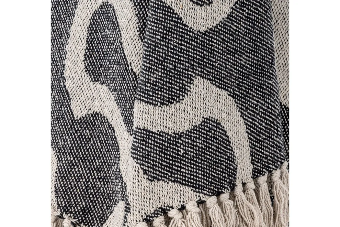 Tagesdecke Maris - Schwarz, aus recycelter Baumwolle