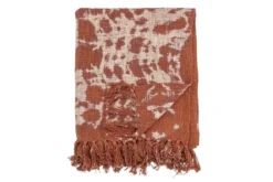 Tagesdecke Marona – Batikmuster in warmem Braun