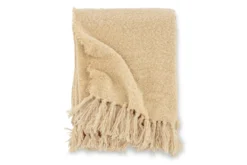 Tagesdecke „Stanley Sand“ – 170×130 cm mit Struktur & Fransen