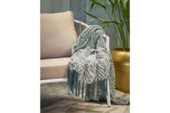 Tagesdecke Verdea – recycelte Baumwolle mit Blattmuster