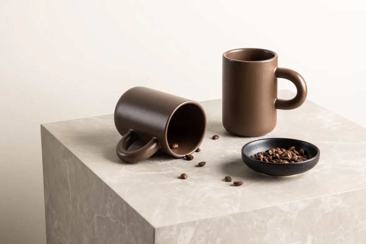 Tasse Maro – stilvolles 2er-Set in Dunkelbraun & Beige