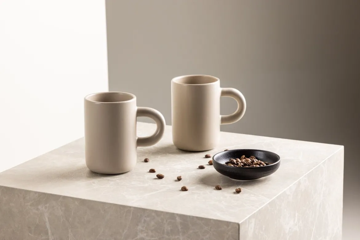 Tasse Maro – stilvolles 2er-Set in Dunkelbraun & Beige