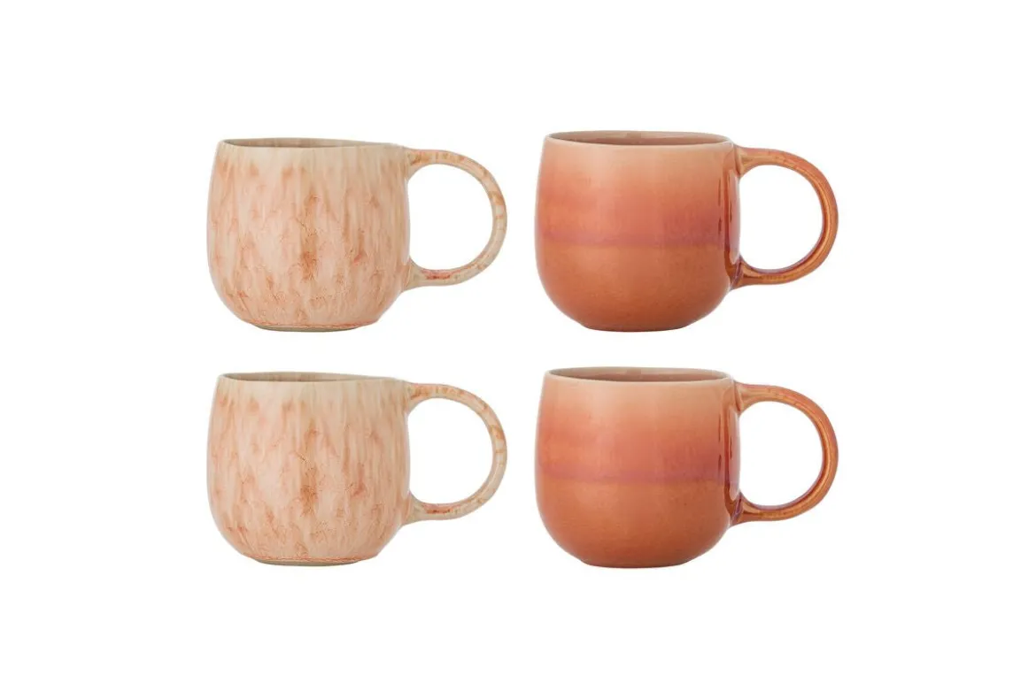 Tassen-Set Ikki – Reaktive Glasur in Rosétönen (4er-Set)