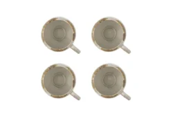 Tassen-Set „Salen“ – Braunes Steingut (4-teilig)