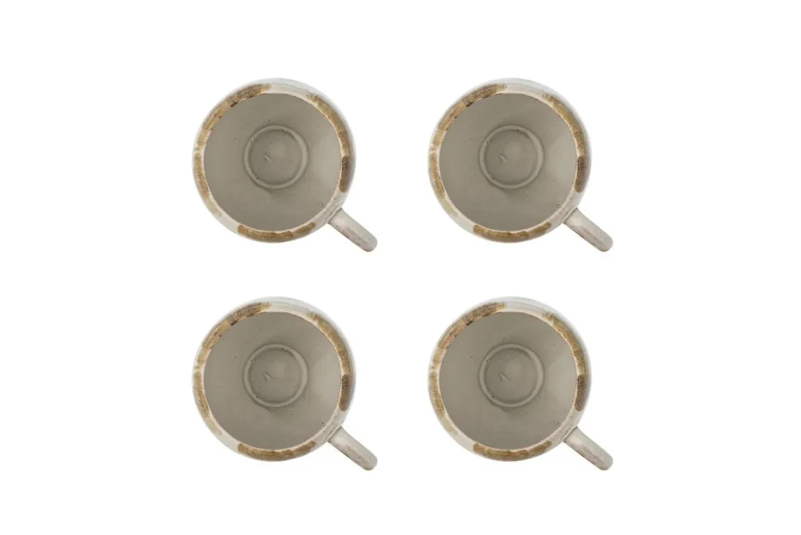Tassen-Set „Salen“ – Braunes Steingut (4-teilig)