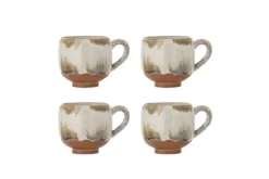 Tassen-Set „Salen“ – Braunes Steingut (4-teilig)