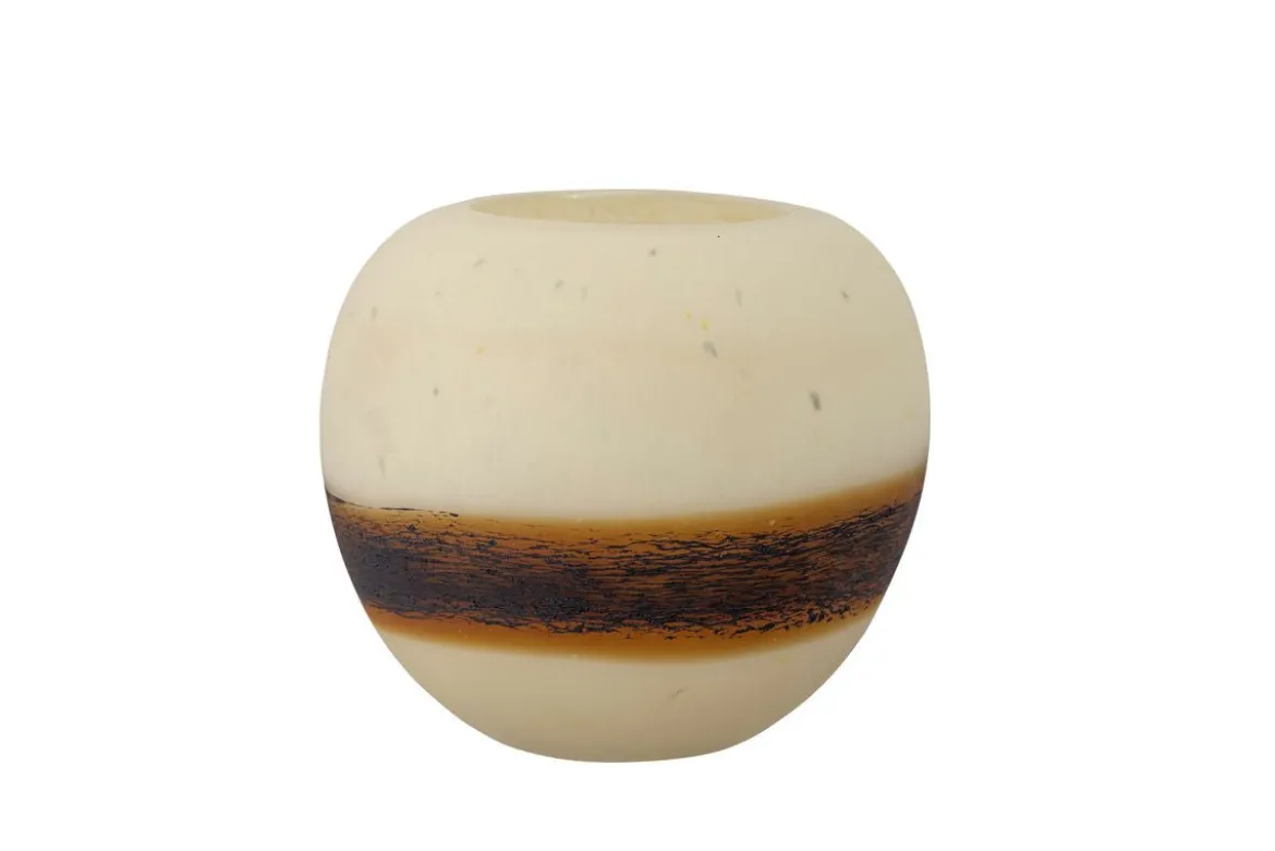 Teelichthalter Stonto – aus Glas mit sandgestrahlter Oberfläche