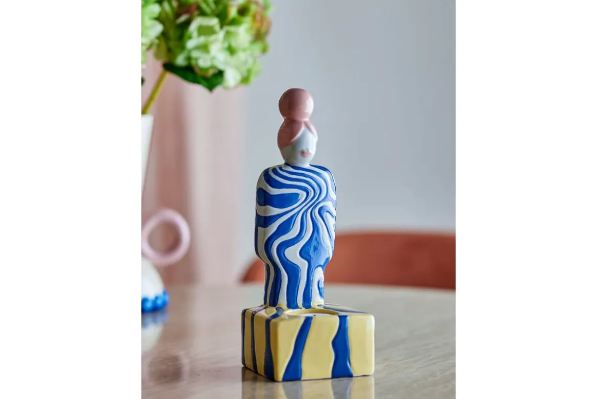 Teelichthalter Suri – Handbemalte Figur mit Wirbelmuster