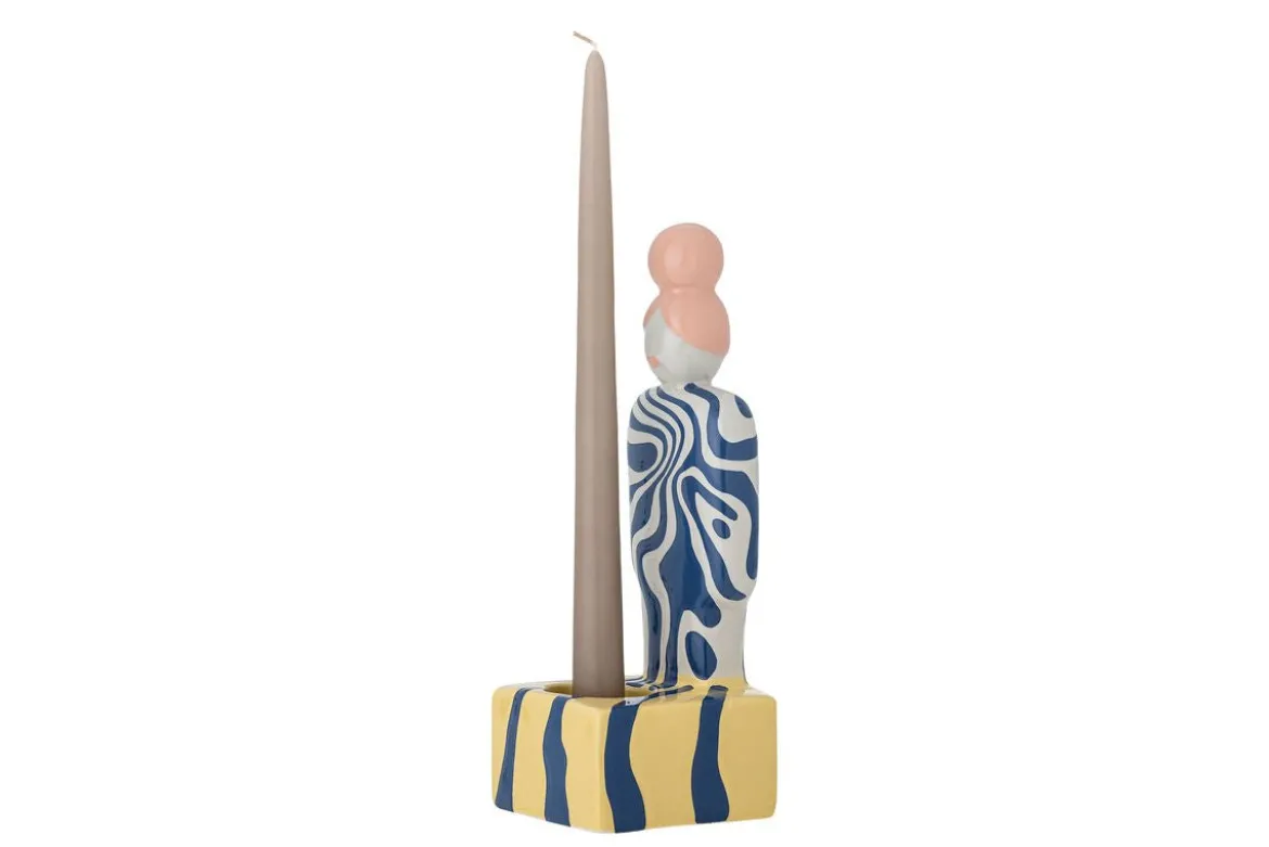 Teelichthalter Suri – Handbemalte Figur mit Wirbelmuster