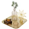 Teelicht-Tablett Aurielle – Glas & Metall in Goldoptik (6-teiliges Set)