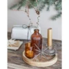 Teelicht-Tablett Ayu – Glas & Holz in warmem Braun (6-teiliges Set)