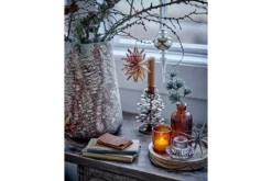 Teelicht-Tablett Ayu – Glas & Holz in warmem Braun (6-teiliges Set)