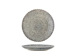Teller Cori – aus Steingut 4er-Set in Grau mit maritimem Relief