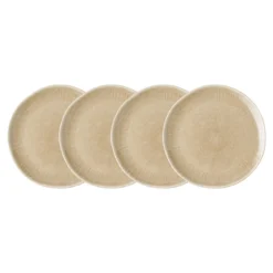 Teller Keldira – aus Steingut gefertigt in beige (4er Set)