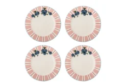 Teller-Set Hari – Handbemaltes Steingut in Rosé (4er-Set)