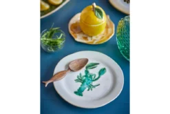 Teller-Set Lobio – Steingut mit handgemaltem Hummermotiv (4er-Set)