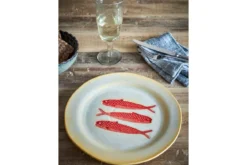 Teller-Set Maris – Steingut mit Fischmotiv (4er-Set)