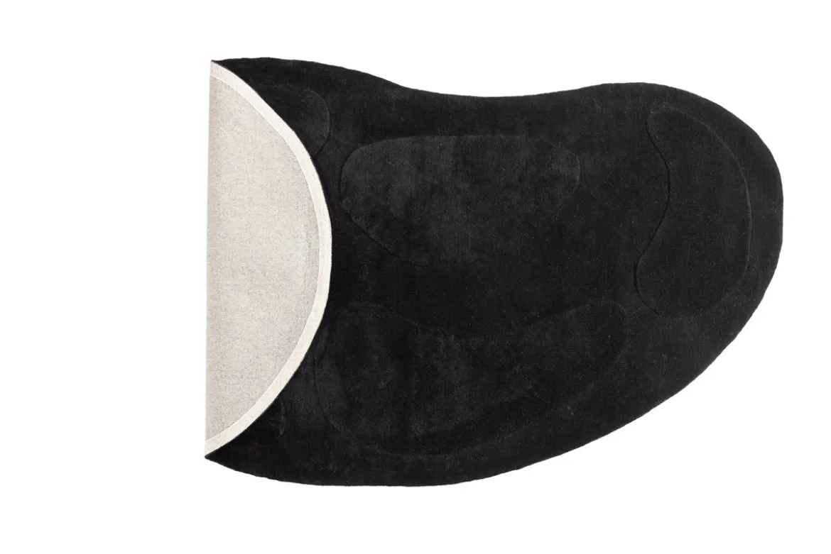 Teppich Caelen – ovale Form in Schwarz & Weiß aus Baumwolle